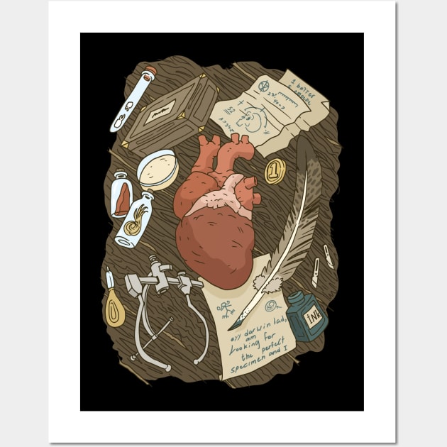perfect specimen, vintage science tools & heart. Wall Art by JJadx